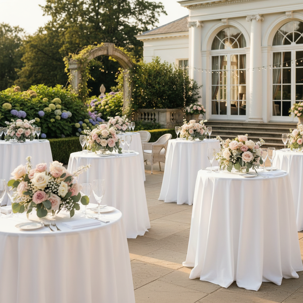 Elegant wedding cocktail tables